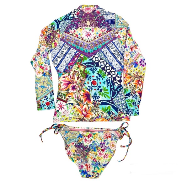 JOHNNY WAS Joy Surf Shirt Locita String Bikini Bottom Set NEW Size S - Picture 5 of 10